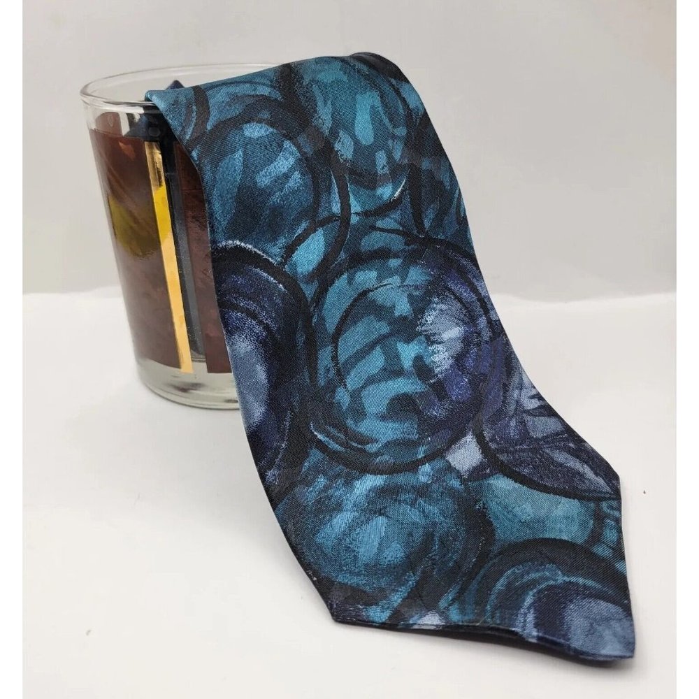 Sabatini Men's Blue & Black Abstract Tie USA POLY